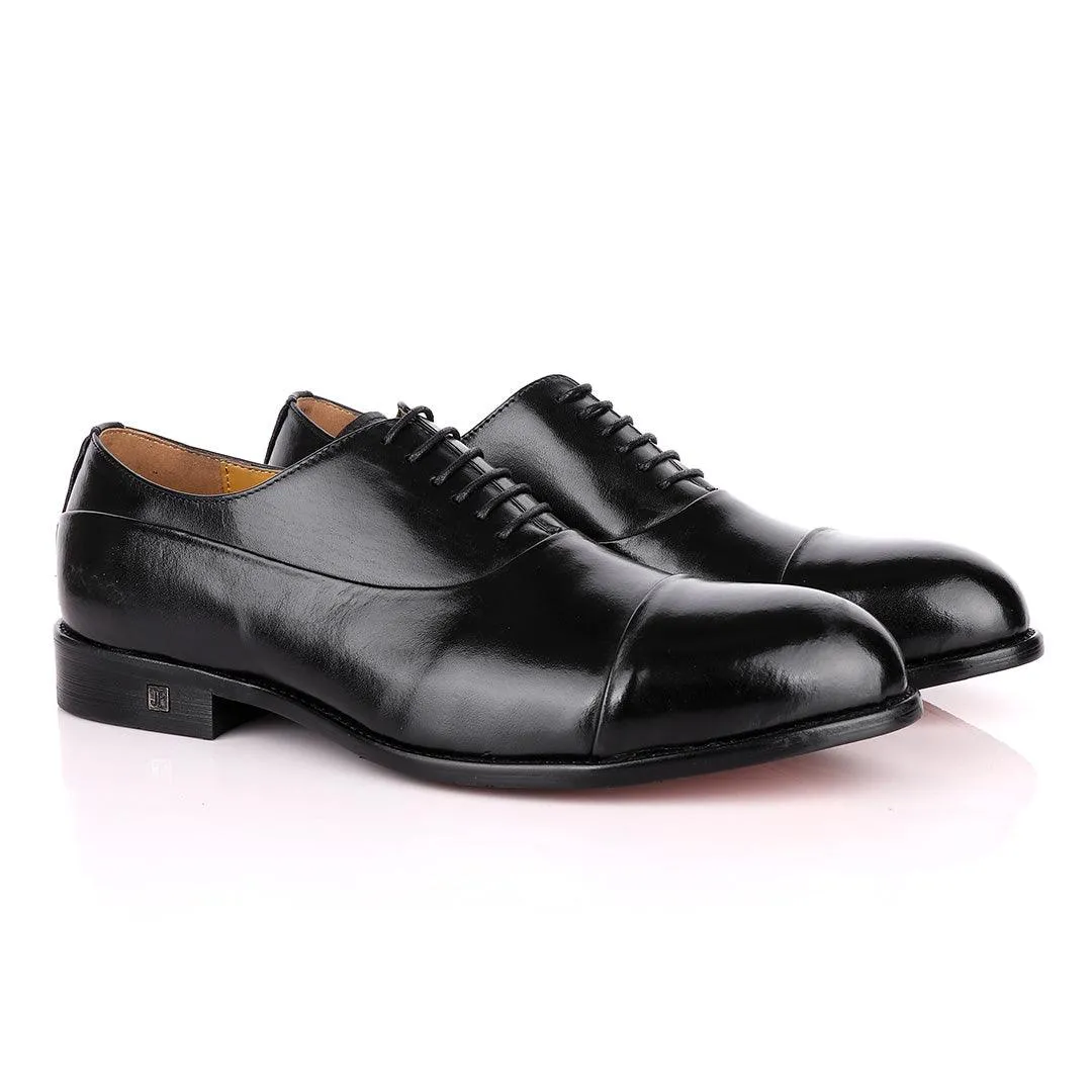 John Foster Oxford Black Laceup Leather Shoe