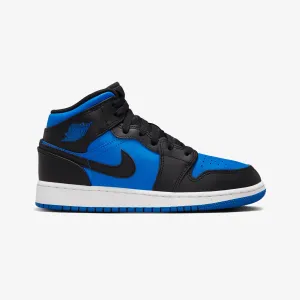 Jordan | AIR JORDAN 1 MID  { BLACK/ROYAL BLUE-BLACK-WHITE