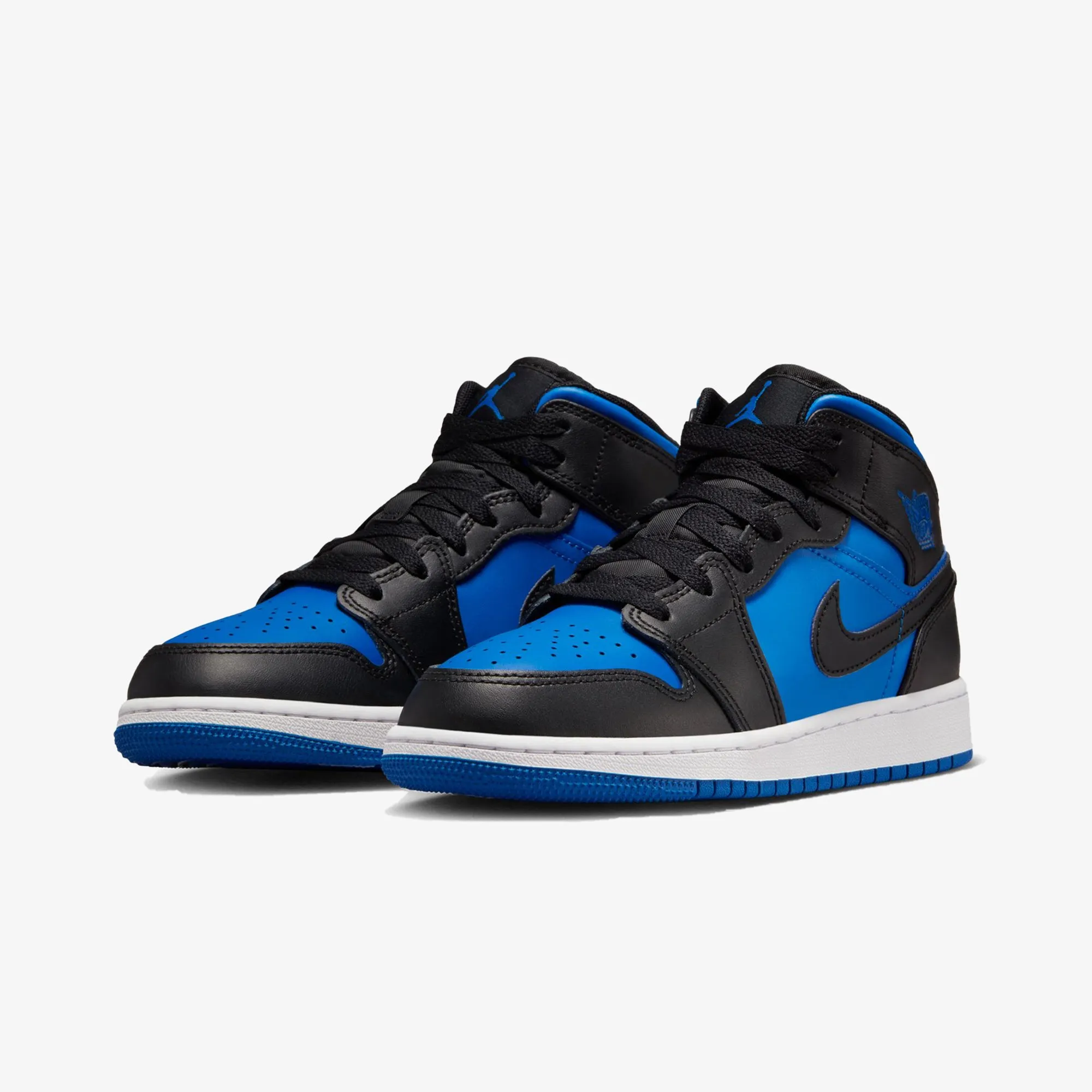 Jordan | AIR JORDAN 1 MID  { BLACK/ROYAL BLUE-BLACK-WHITE