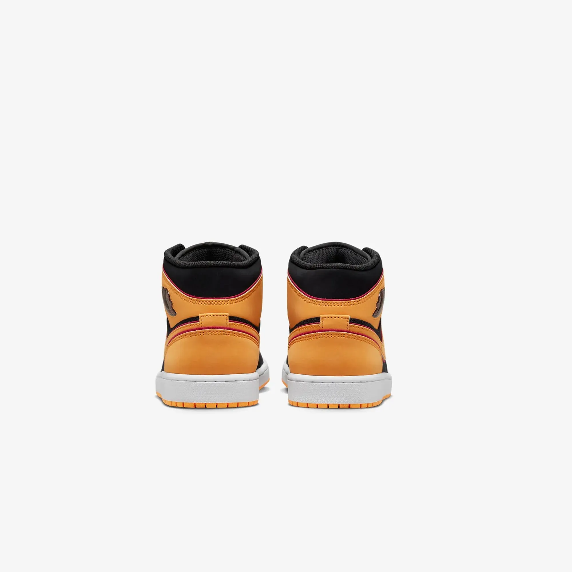 Jordan | AIR JORDAN 1 MID SE  { BLACK/VIVID ORANGE-CARDINAL RED-WHITE