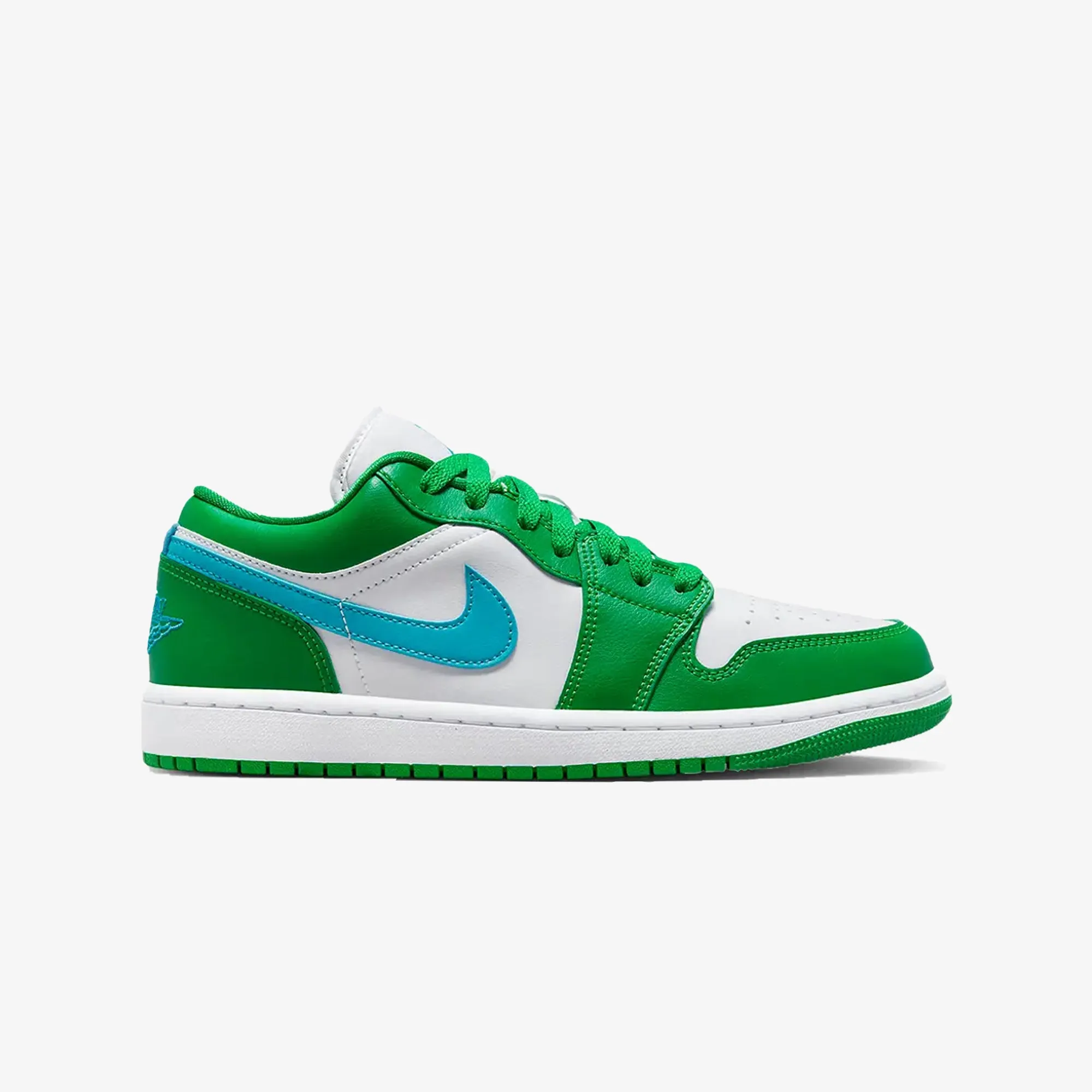 Jordan | WMN'S AIR JORDAN 1 LOW  { LUCKY GREEN/AQUATONE-WHITE