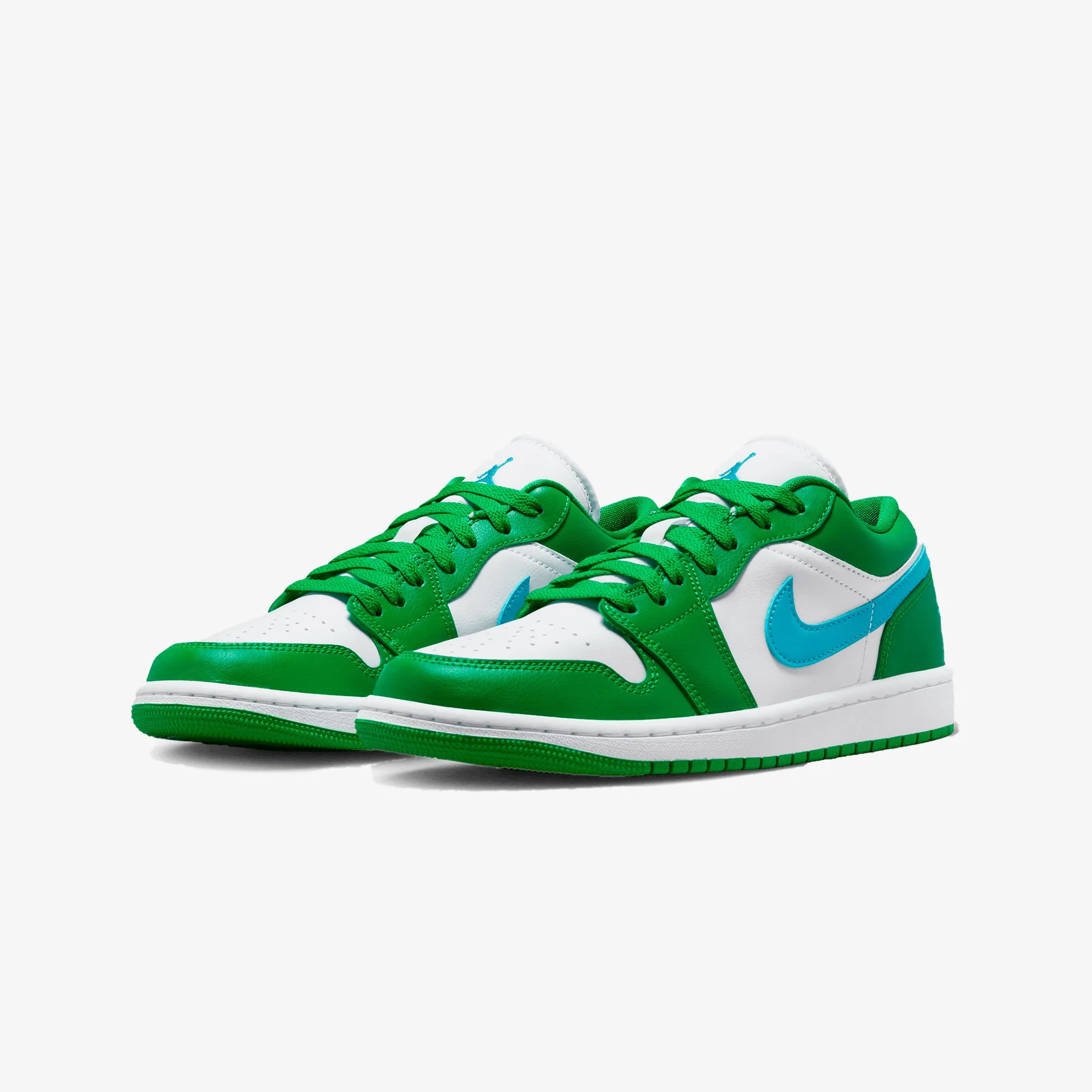 Jordan | WMN'S AIR JORDAN 1 LOW  { LUCKY GREEN/AQUATONE-WHITE