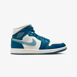 Jordan | WMN'S AIR JORDAN 1 MID  { SKY J FR BLUE/OZONE BLUE-SAIL