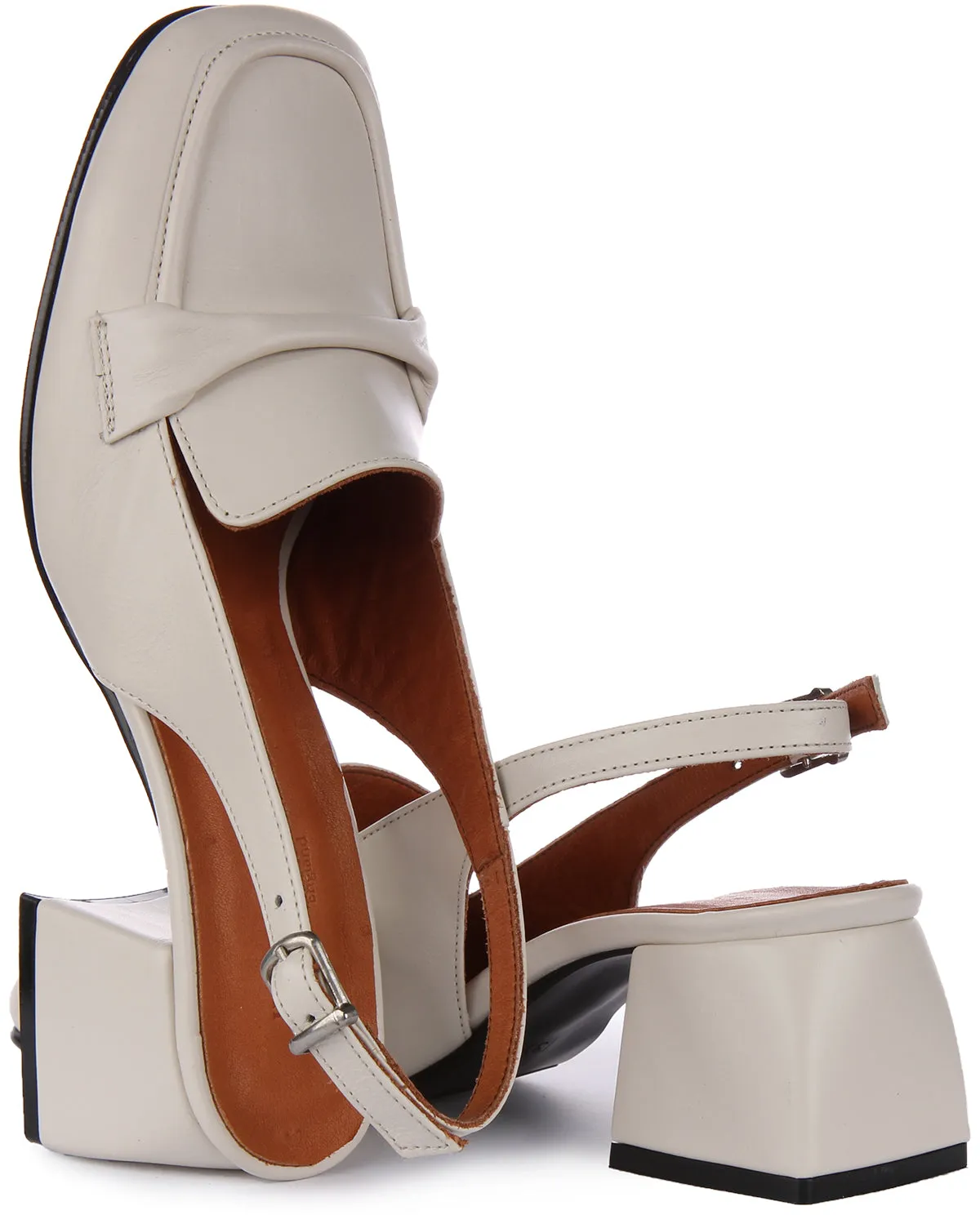 Justinreess England Elliana Open Back Shoes In Cream For Women