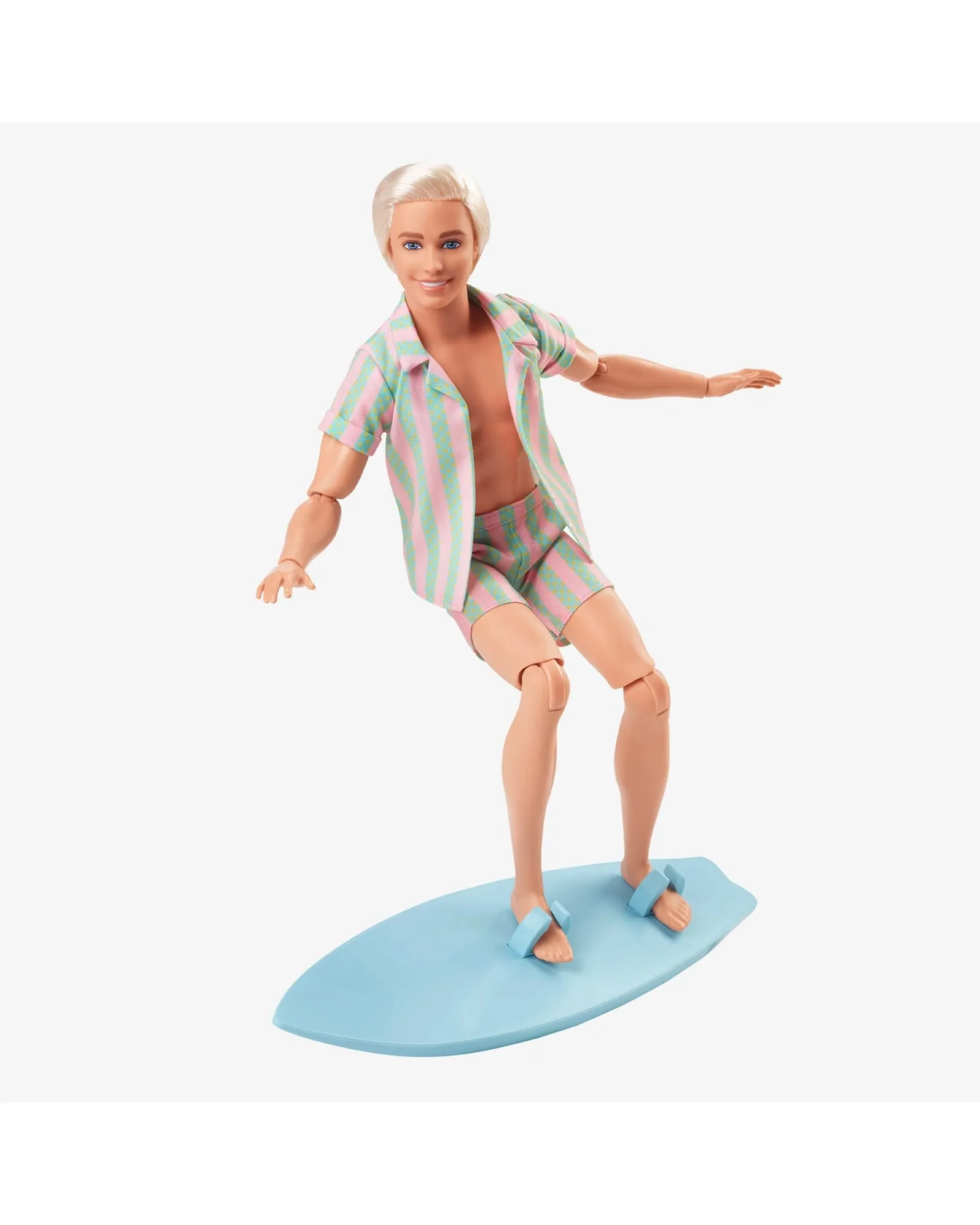 Ken Doll Wearing Pastel Striped Beach Matching Set – Barbie The Movie