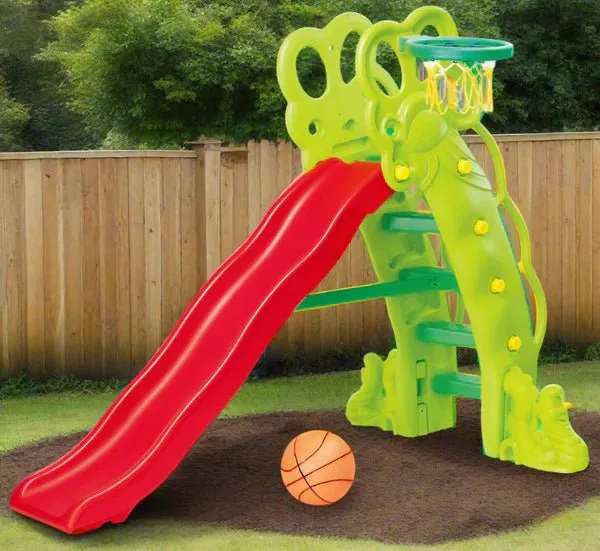 Kids Slide and Basketball Hoop Playset