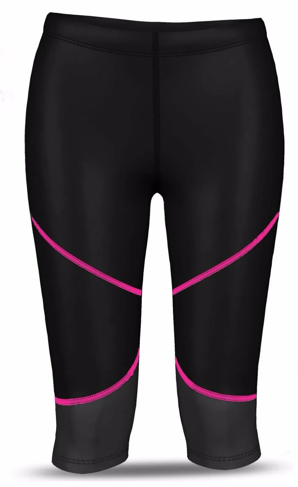 Ladies Womens Black Pink Grey 3/4 Compression Leggings Gym Pants Running Skins