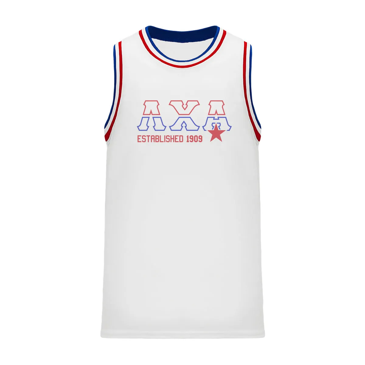 Lambda Chi Retro Block Basketball Jersey