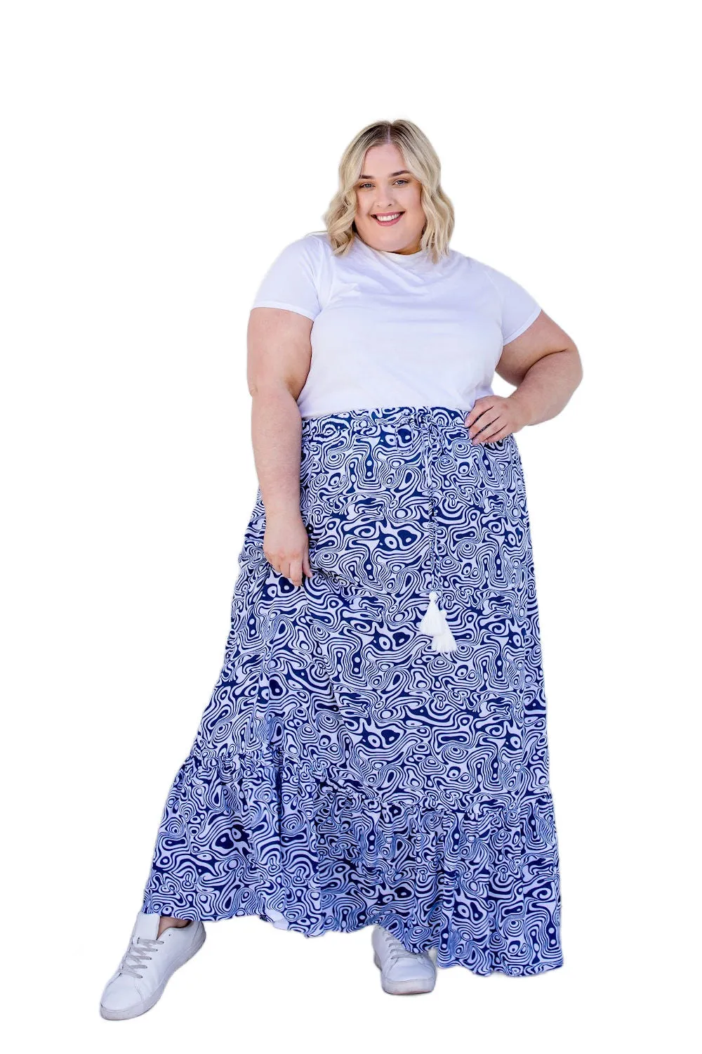 Long Skirt - Blue Swirl