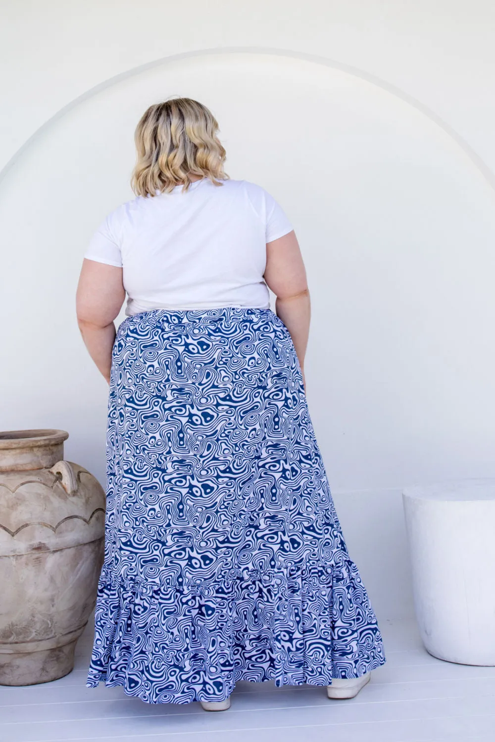 Long Skirt - Blue Swirl