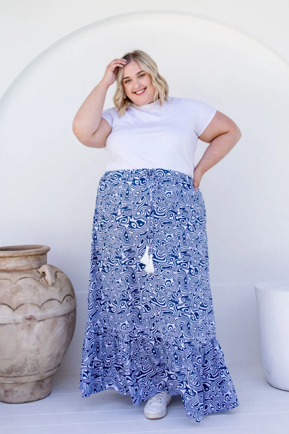 Long Skirt - Blue Swirl