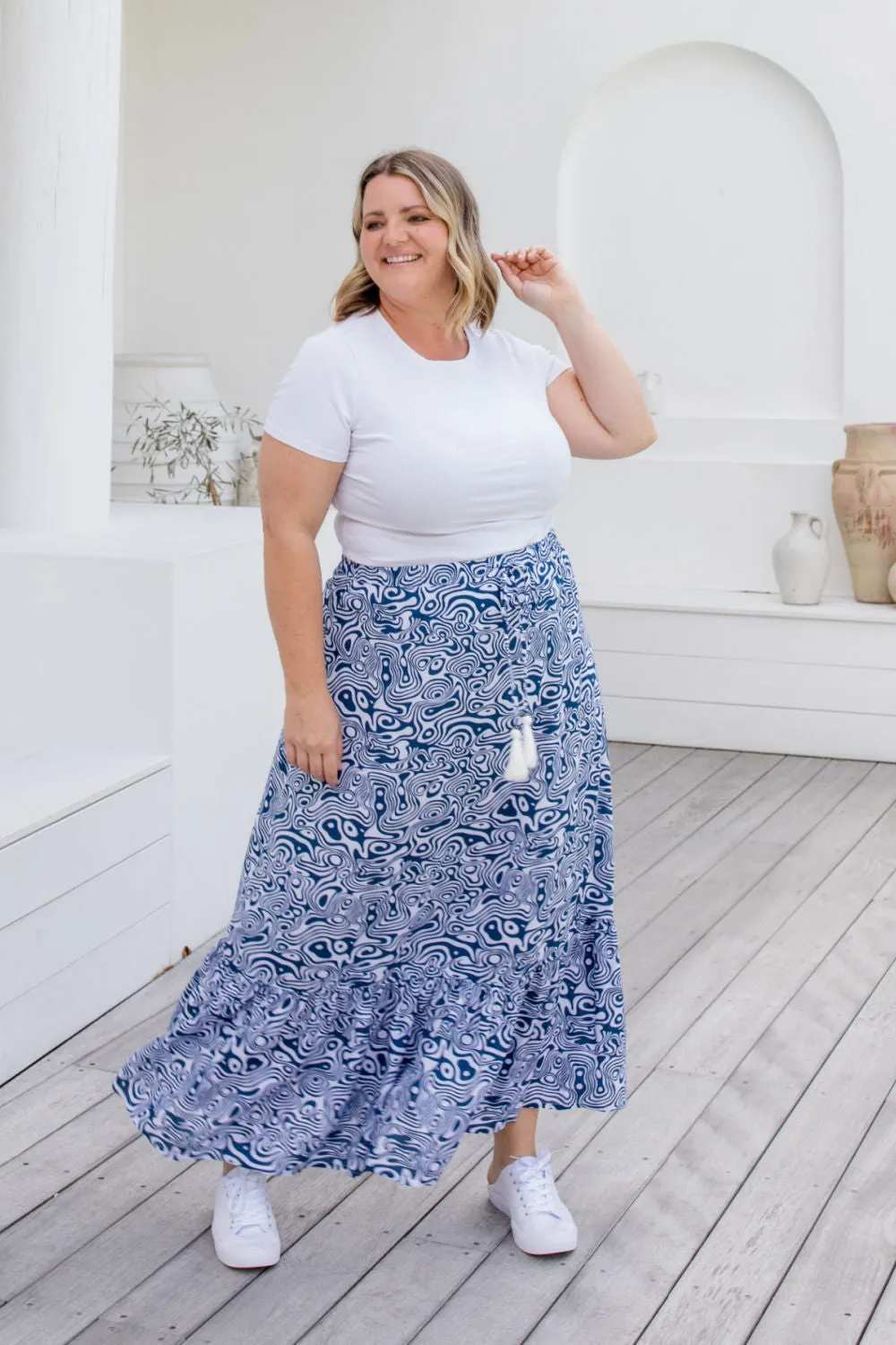 Long Skirt - Blue Swirl