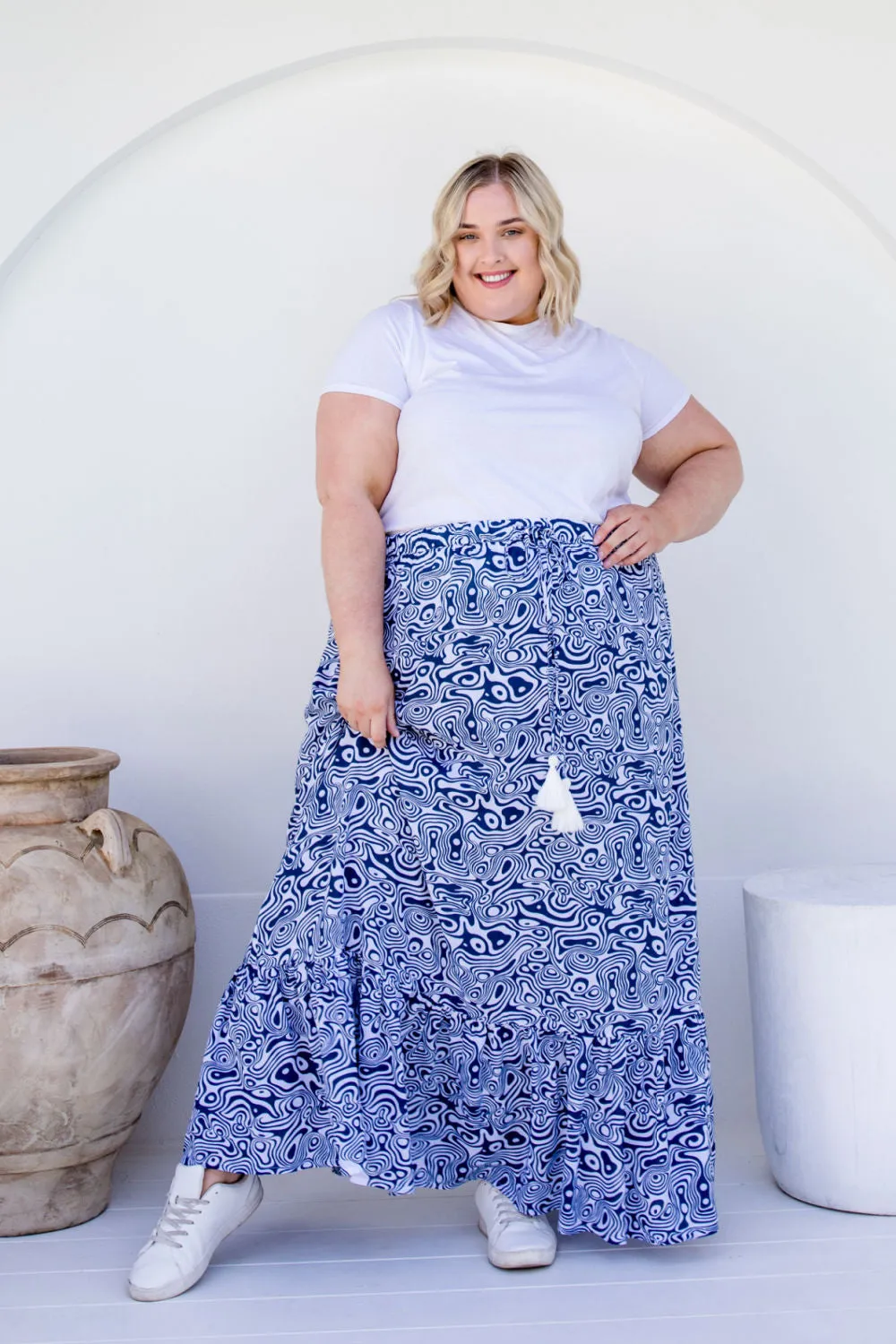 Long Skirt - Blue Swirl