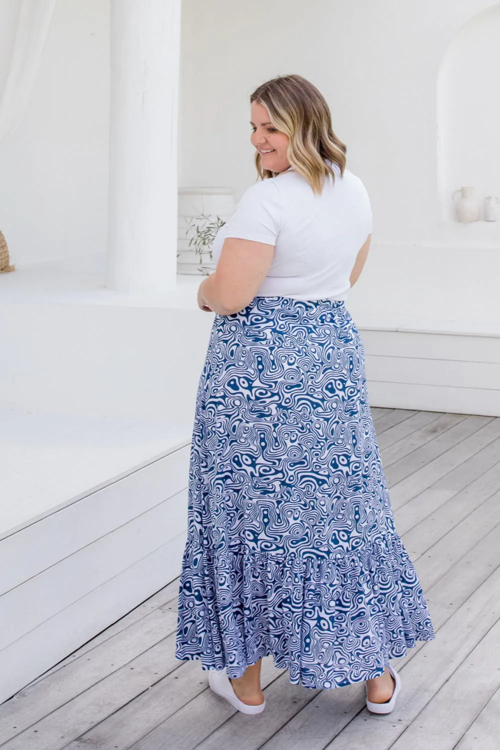 Long Skirt - Blue Swirl