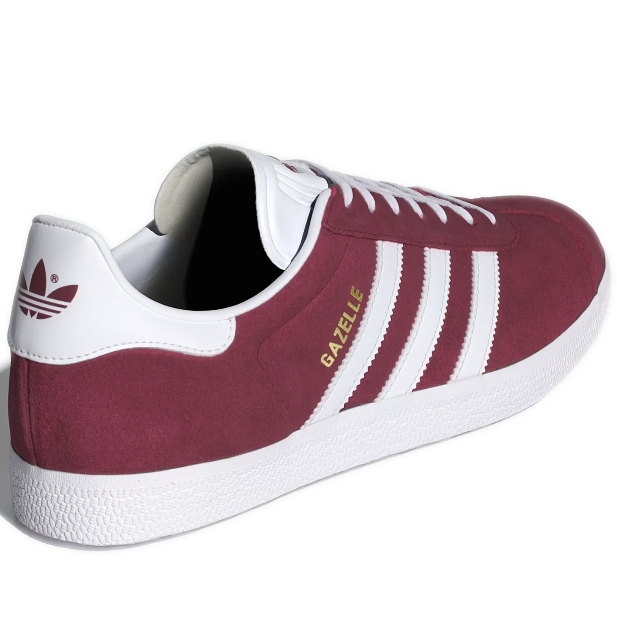 Men's Adidas Gazelle Shoes - Collegiate Burgundy / Cloud White / Gold Metallic