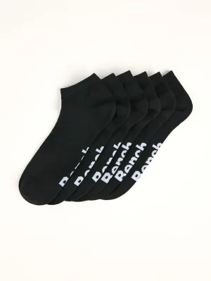 Men's Flat Knit Mesh Top Low-Cut Socks (6 Pairs) - Black