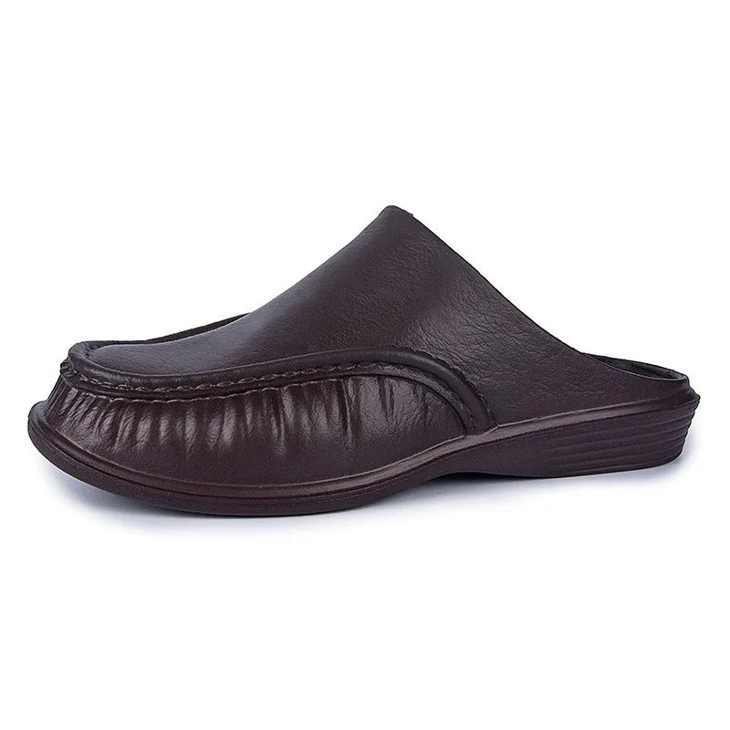 Men's leather slippers; leather shoes; men's casual shoes; breathable shoes