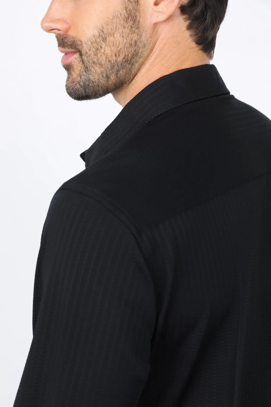 Men’s Modern Fit Stretch Dress Shirt - Black