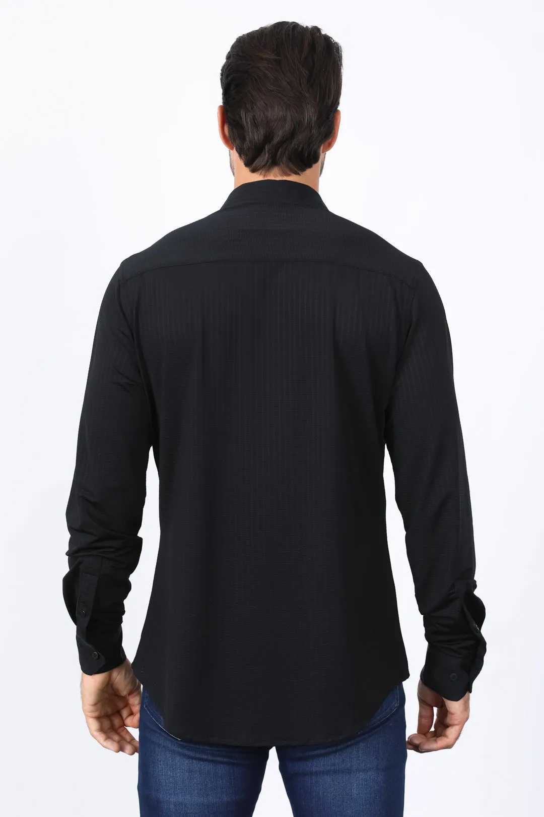 Men’s Modern Fit Stretch Dress Shirt - Black