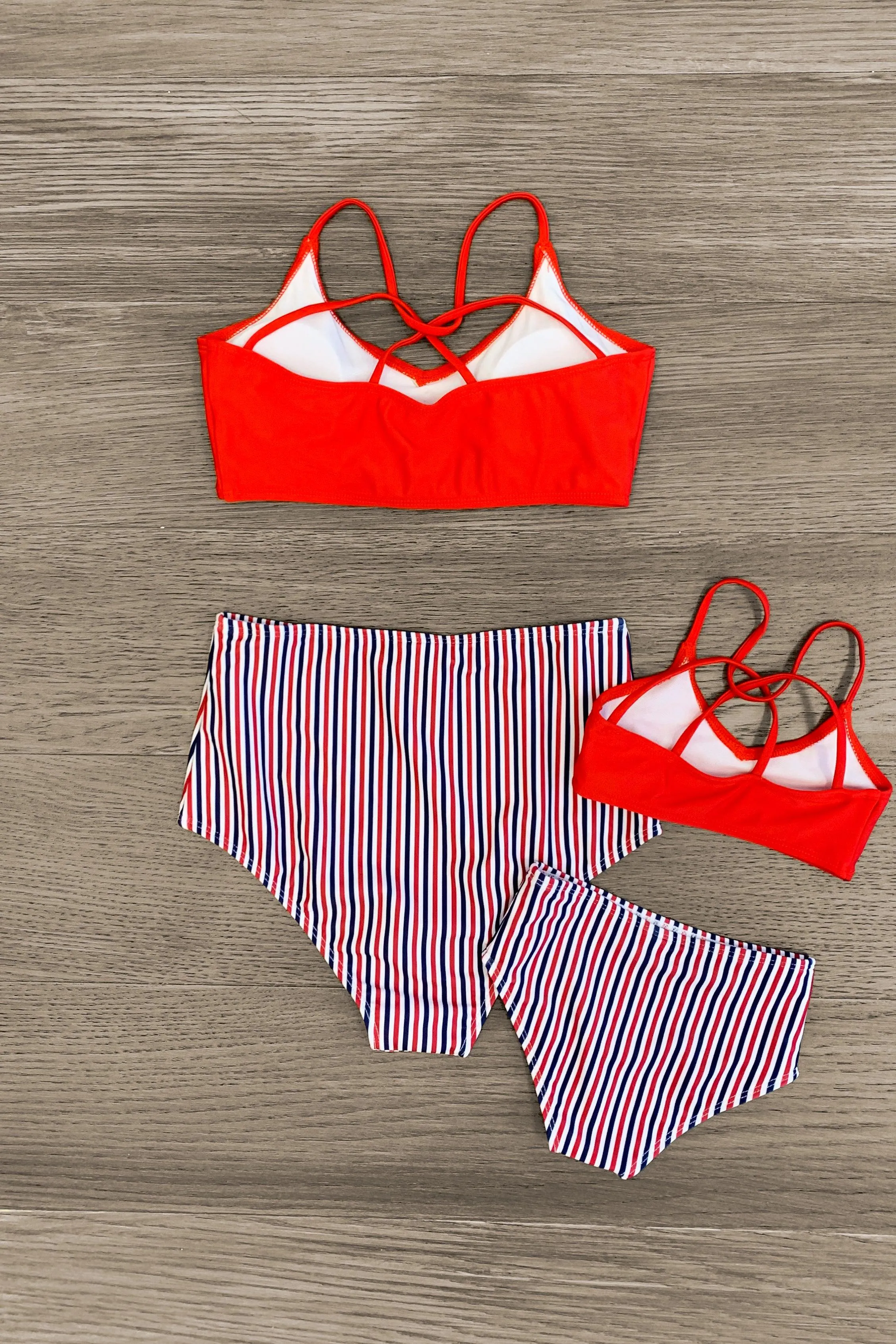 Mom & Me - Red Striped Bikini