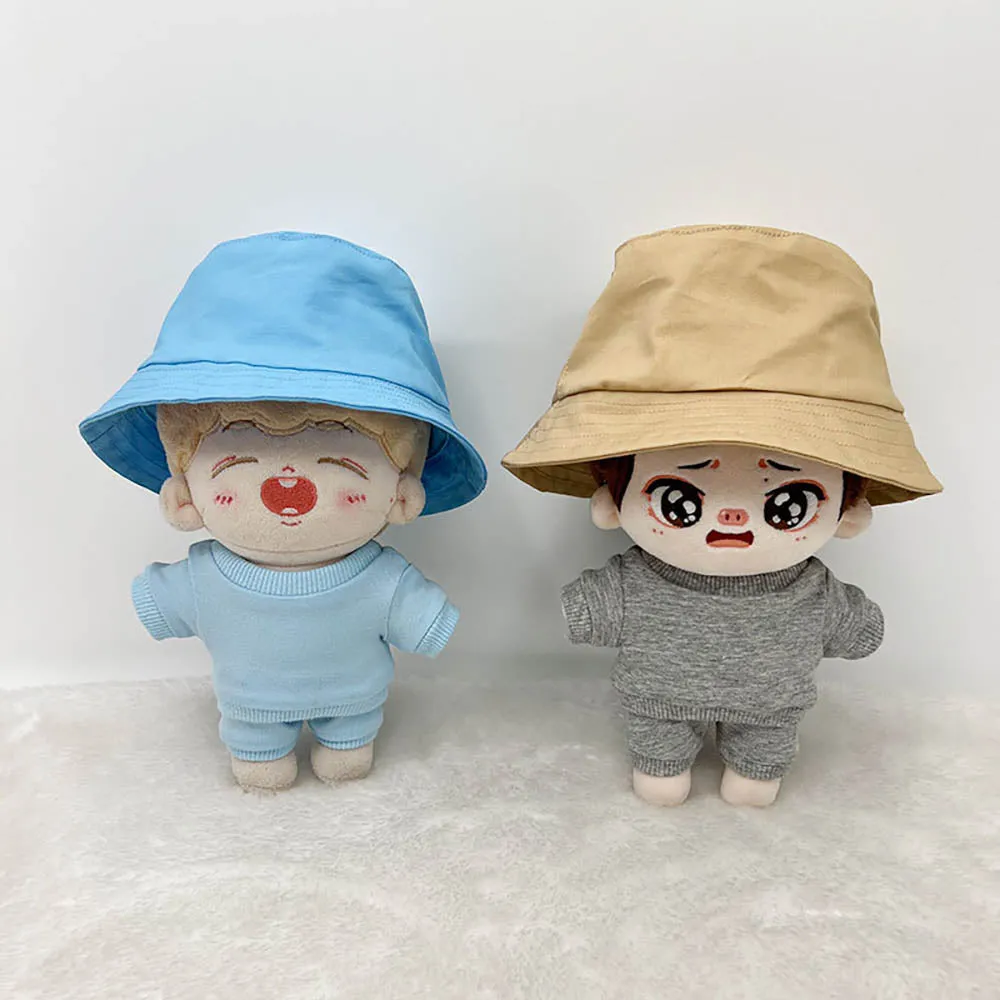 niannyyhouse 10cm 15cm 20cm Doll Clothes Hat T-shirts Jeans Leather Shoes Fisherman's Hat Set Stuffed Plush Toy Accessories