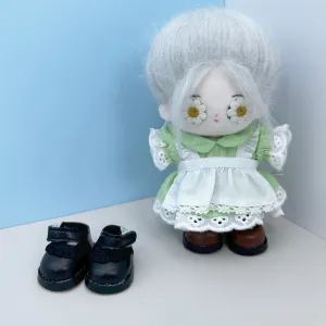 niannyyhouse 10cm Plush Doll Lace Leather Shoes Length 3.8cm Jointed Doll Dress Up