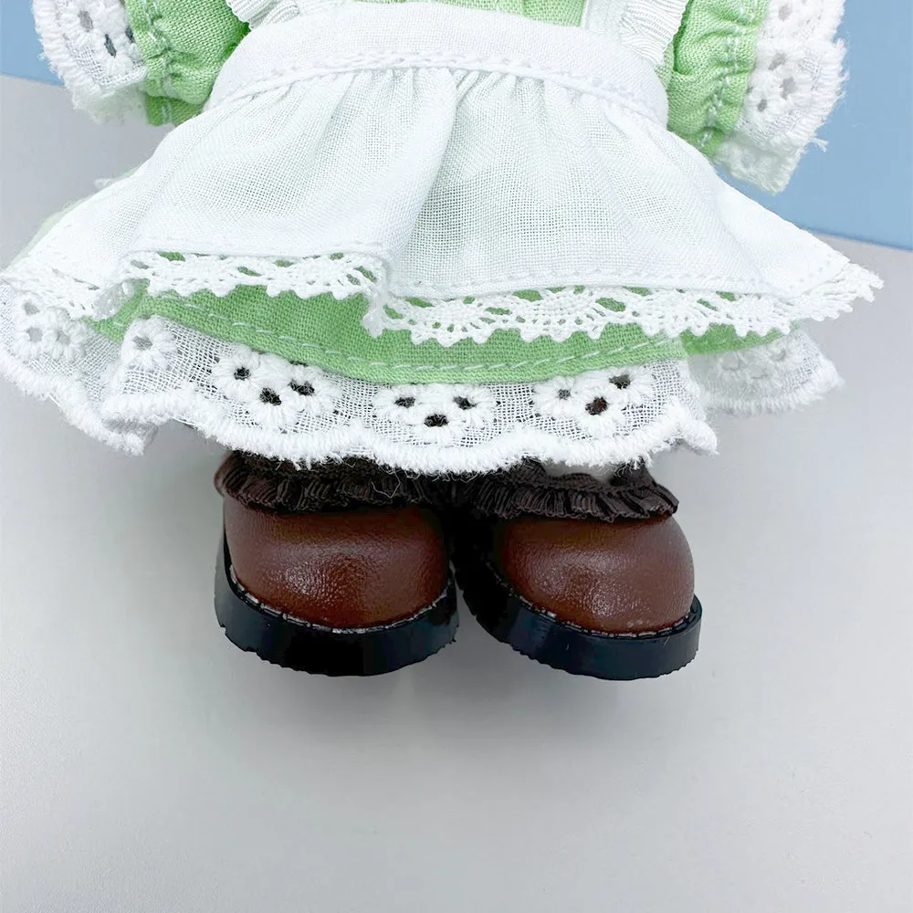 niannyyhouse 10cm Plush Doll Lace Leather Shoes Length 3.8cm Jointed Doll Dress Up