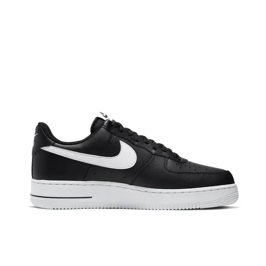 Nike Black White Air Force One Comfortable and versatile non-slip wear-resistant low-top Board Shoes