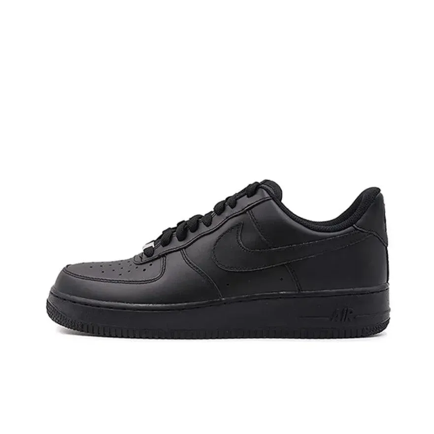 Nike Black White Air Force One Comfortable and versatile non-slip wear-resistant low-top Board Shoes