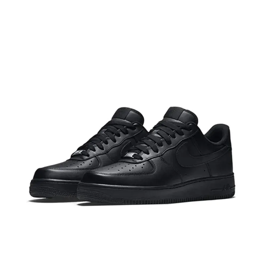 Nike Black White Air Force One Comfortable and versatile non-slip wear-resistant low-top Board Shoes