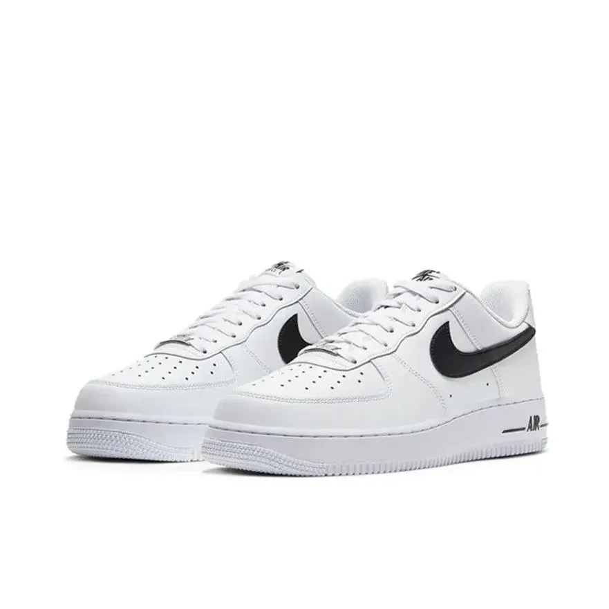 Nike Black White Air Force One Comfortable and versatile non-slip wear-resistant low-top Board Shoes