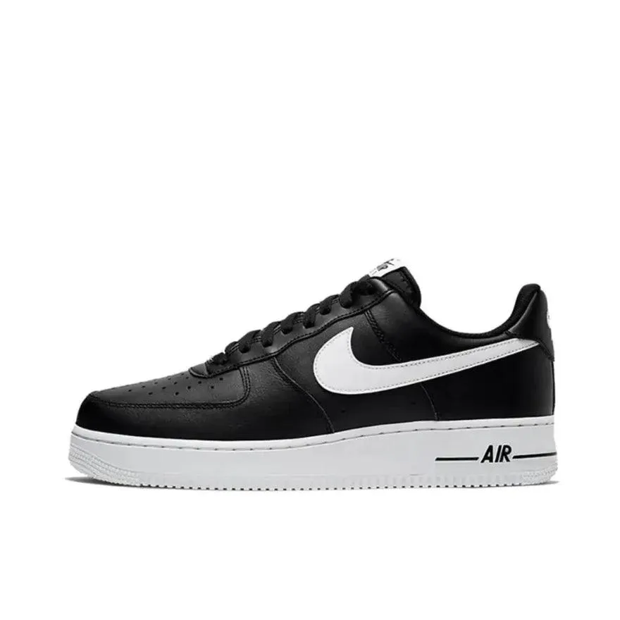 Nike Black White Air Force One Comfortable and versatile non-slip wear-resistant low-top Board Shoes