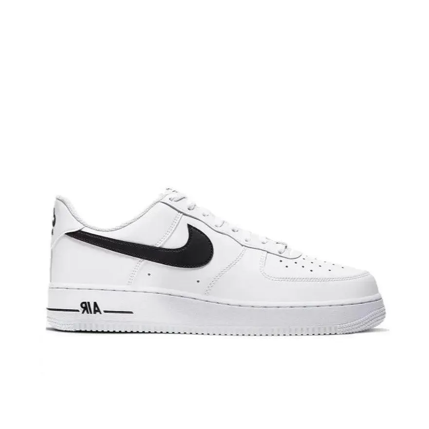 Nike Black White Air Force One Comfortable and versatile non-slip wear-resistant low-top Board Shoes