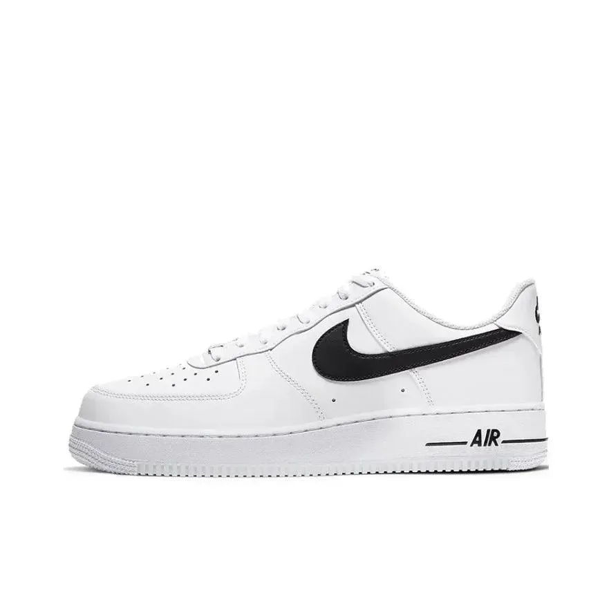 Nike Black White Air Force One Comfortable and versatile non-slip wear-resistant low-top Board Shoes