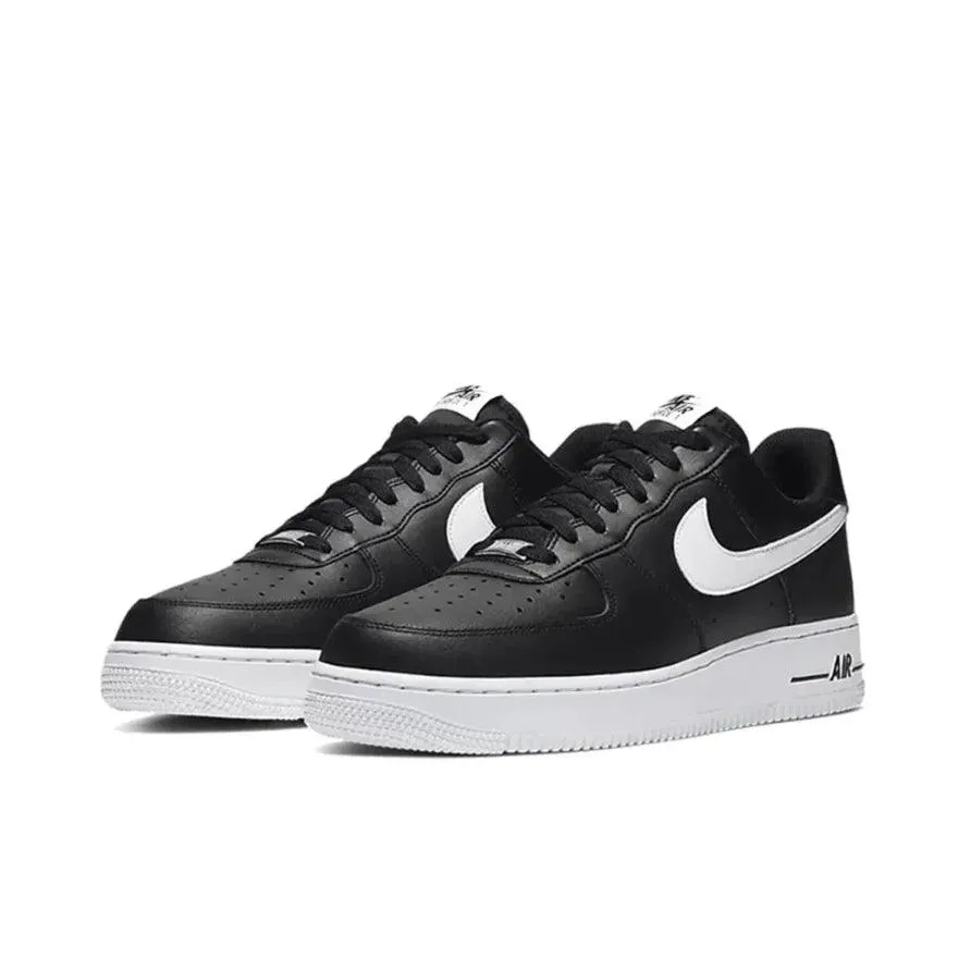 Nike Black White Air Force One Comfortable and versatile non-slip wear-resistant low-top Board Shoes