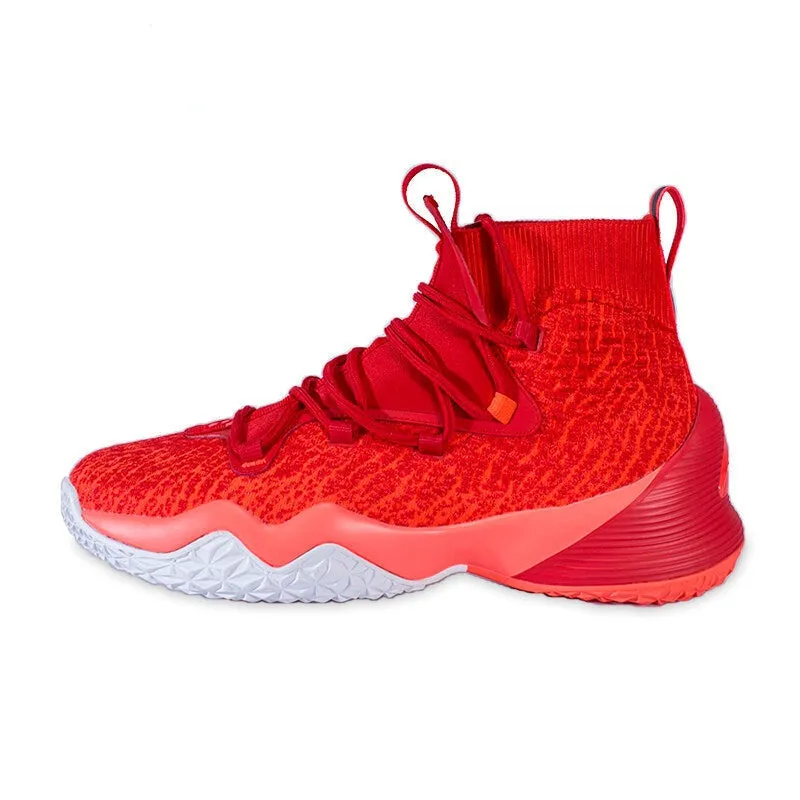 Peak Men Basketball Shoes High-Top Sneakers Actual Combat Red