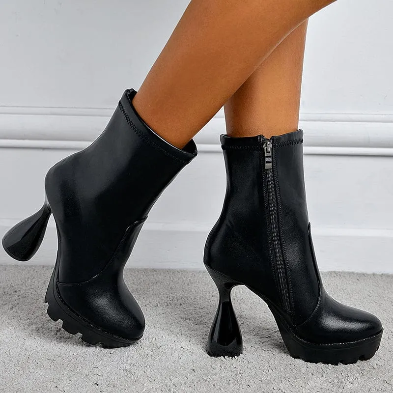 Platform Heeled Booties