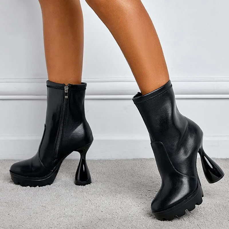 Platform Heeled Booties