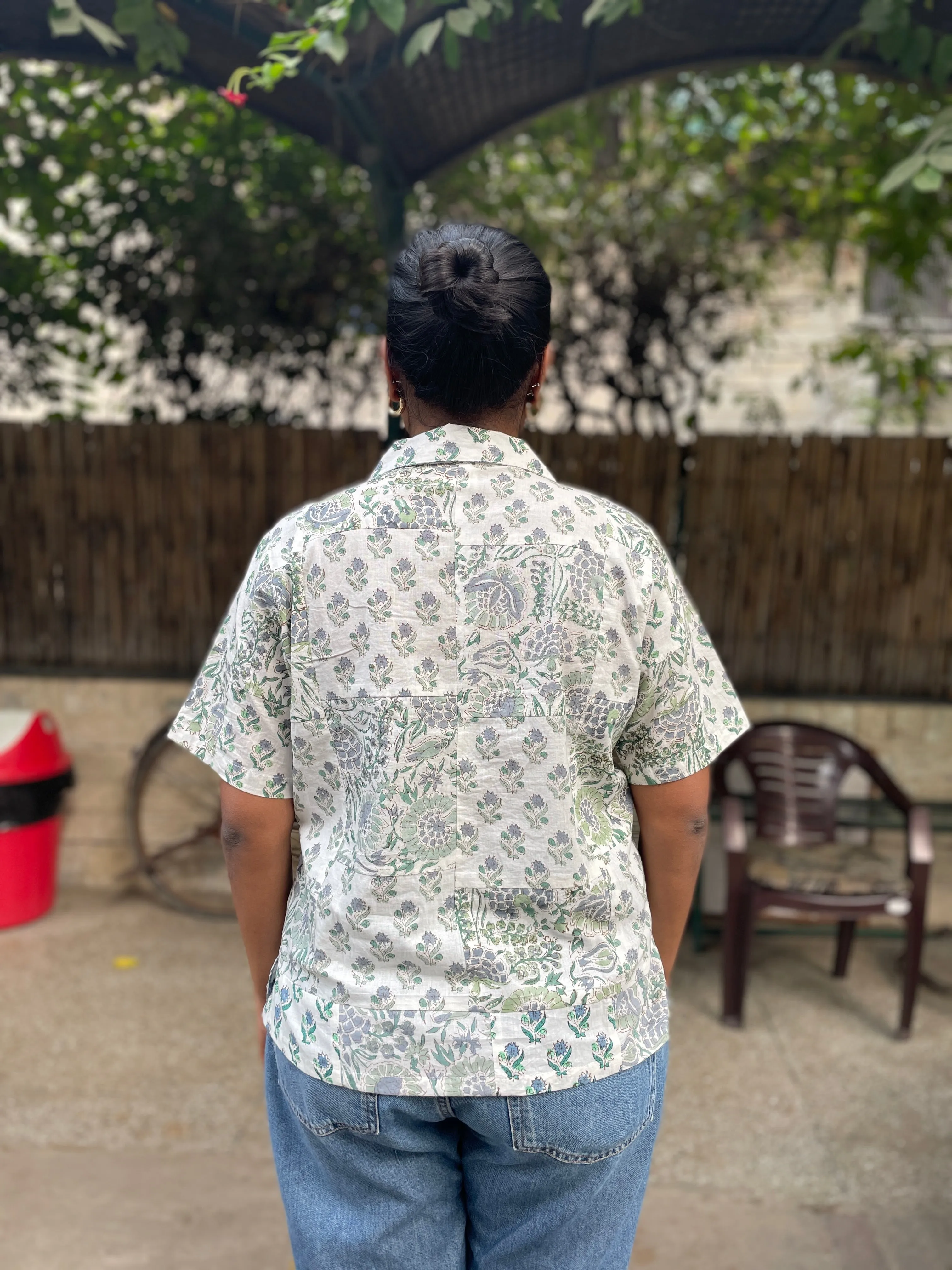 Rangeela Handprinted Patchwork Shirt (Pre-order)