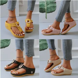 Rome Summer Women Flip Flops Wedges 🎁 Thick Slipper (BUY TWO FREE SHIPPING)