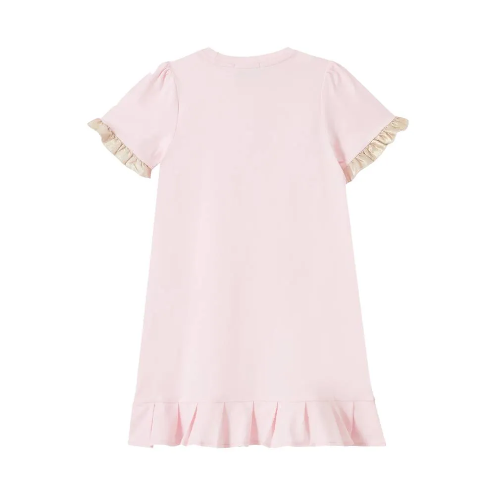 Ruffled Trim Logo Dress