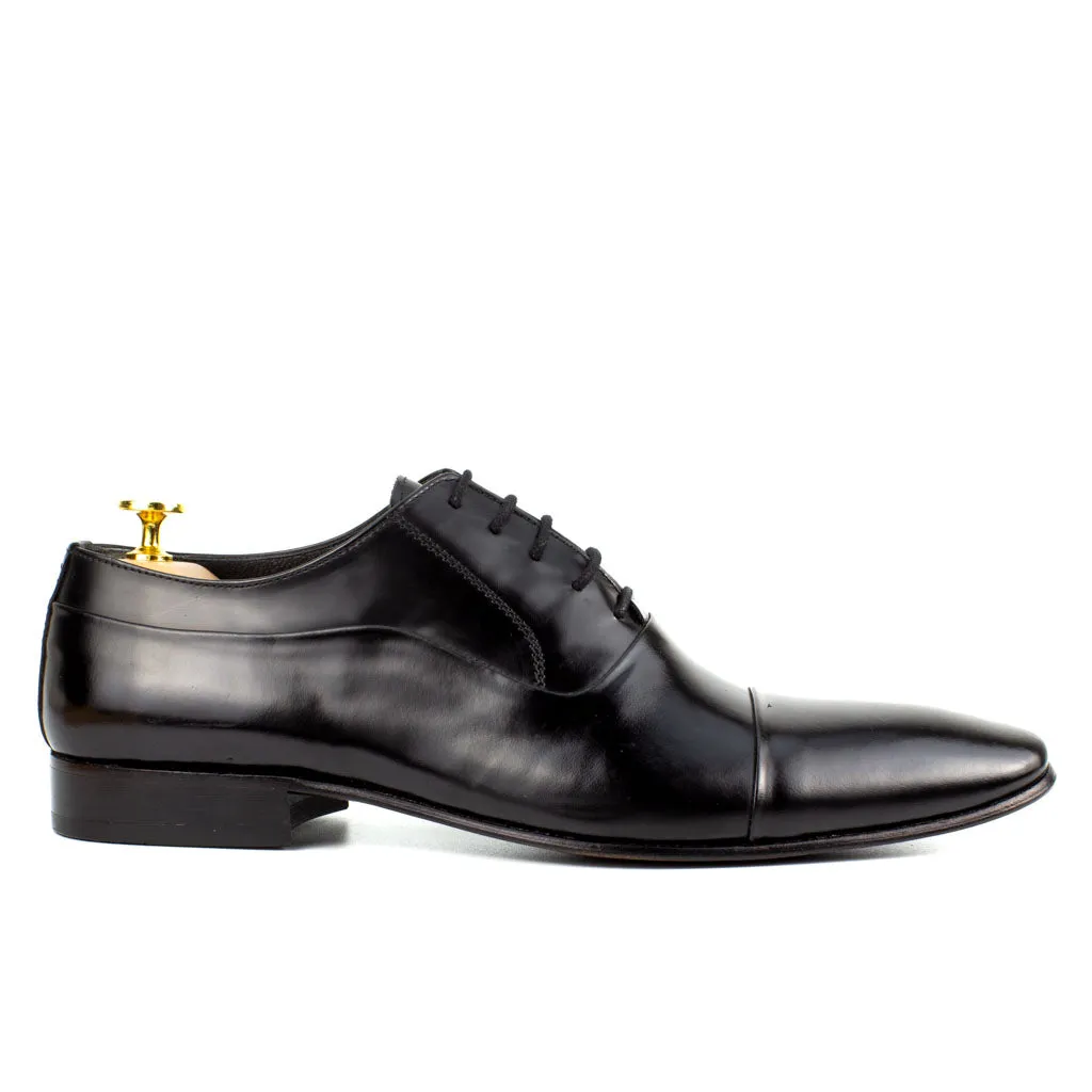 Sanzio Black Men's Genuine Leather Dress Shoes