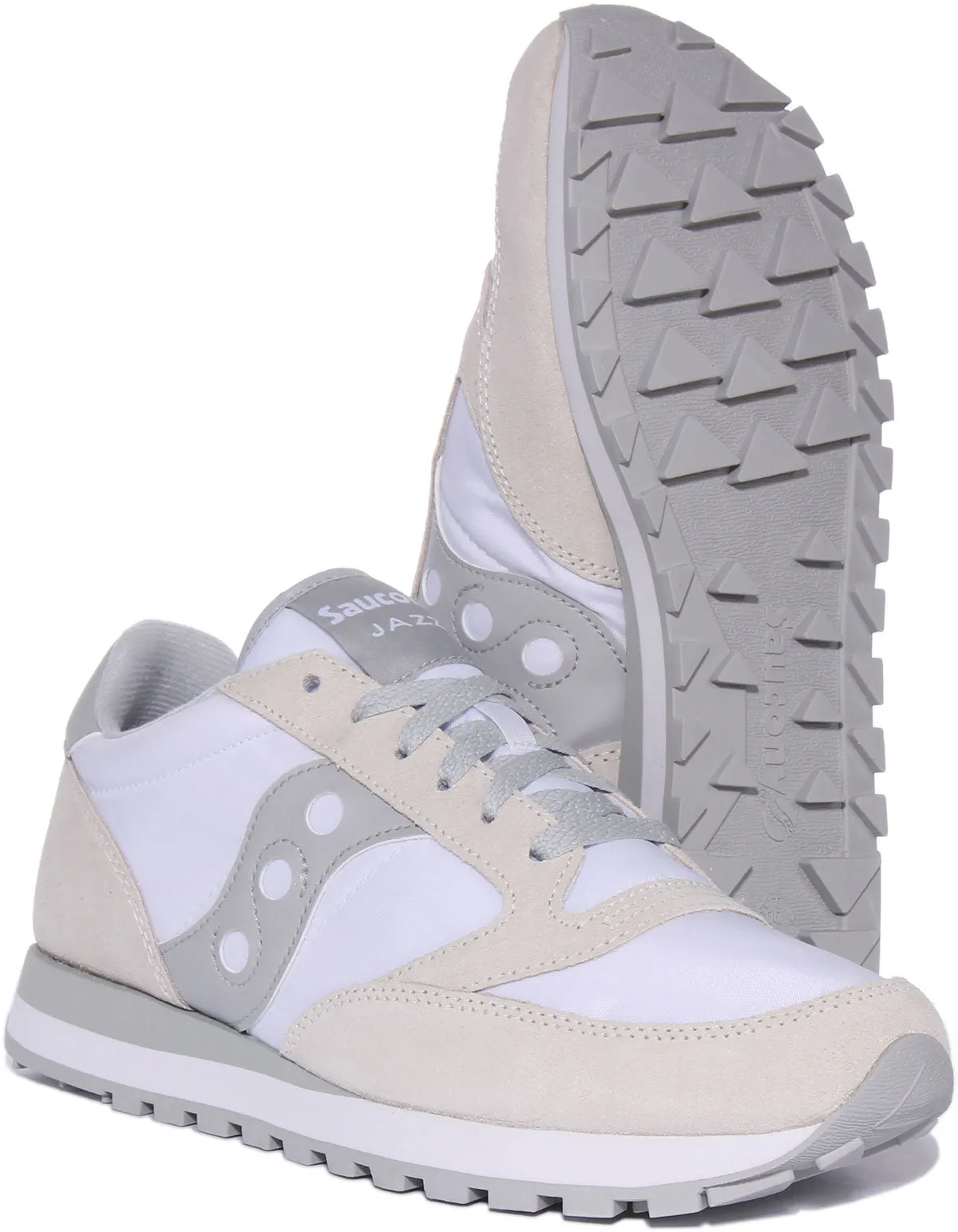 Saucony Jazz Original In White Grey For Men