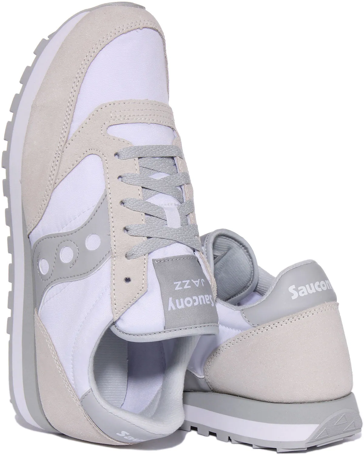 Saucony Jazz Original In White Grey For Men