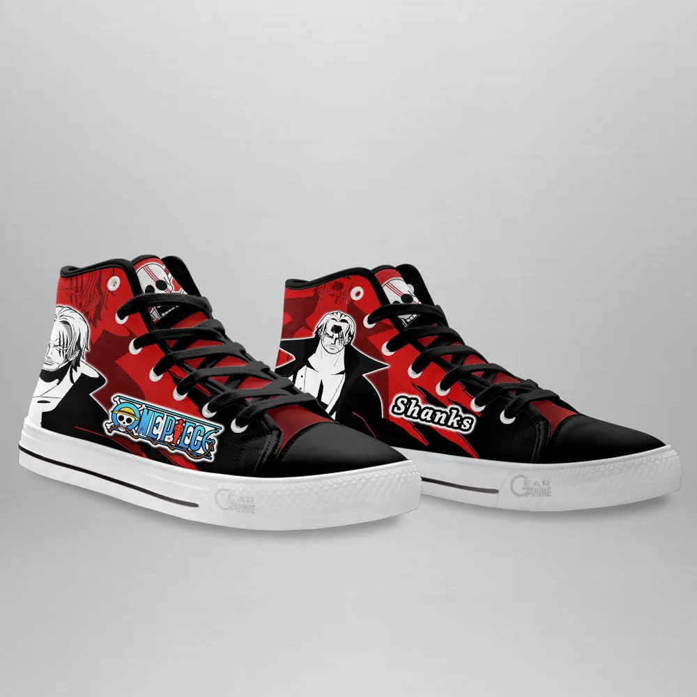 Shanks High Top Shoes OP Custom Anime Sneakers Mix Manga