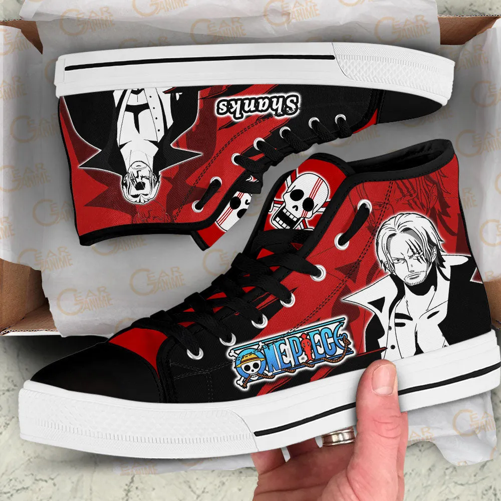 Shanks High Top Shoes OP Custom Anime Sneakers Mix Manga