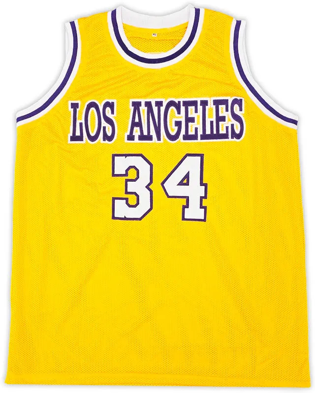 Shaquille O'Neal Los Angeles Signed Yellow Basketball Jersey 2 BAS