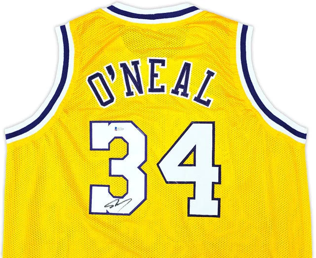 Shaquille O'Neal Los Angeles Signed Yellow Basketball Jersey 2 BAS