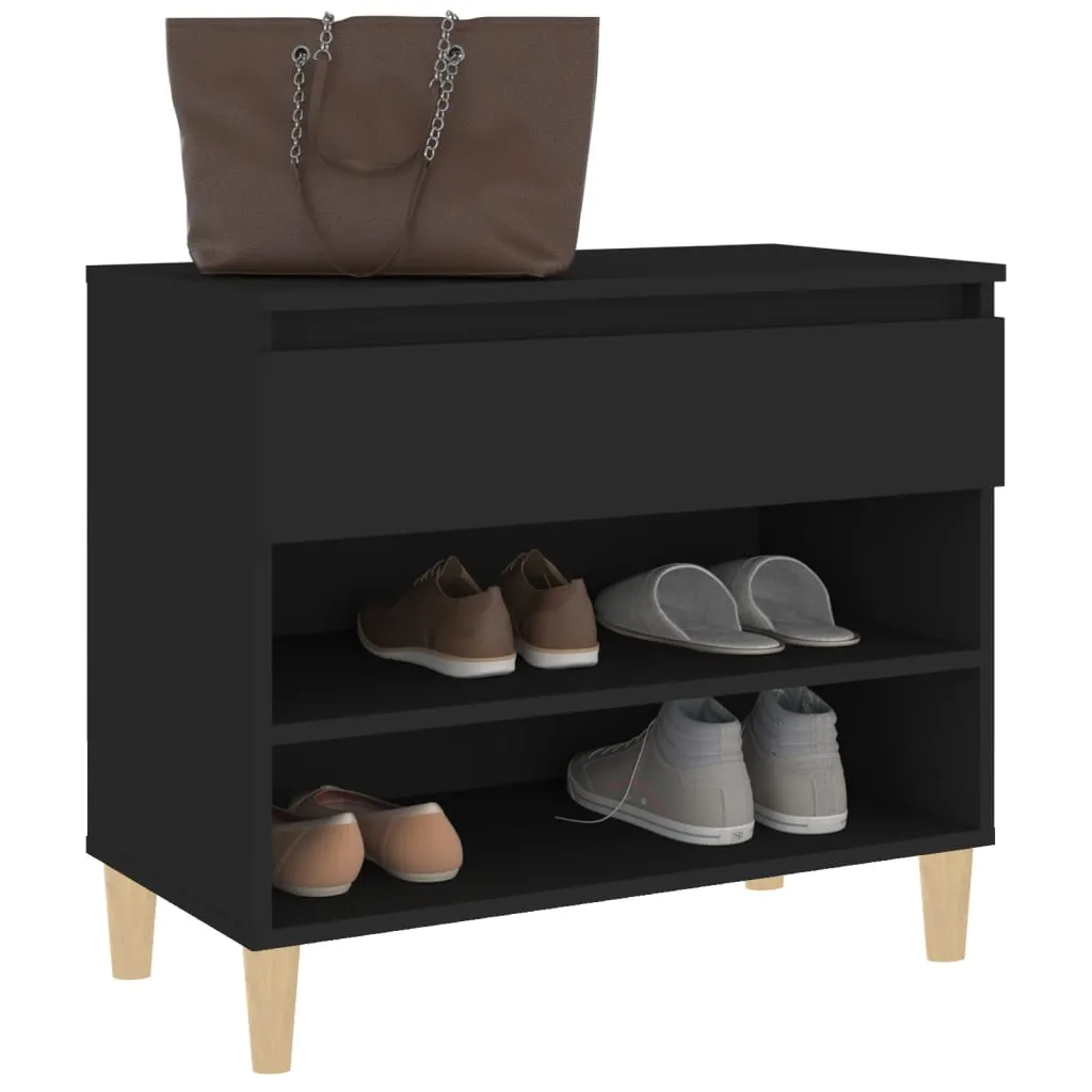 Shoe Cabinet Black 70x36x60 cm Engineered Wood