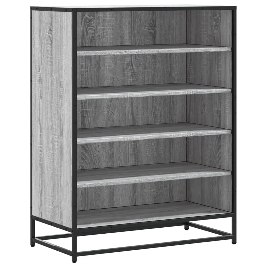 Shoe Cabinet Grey Sonoma 75x38x97.5 cm Engineered Wood and Metal